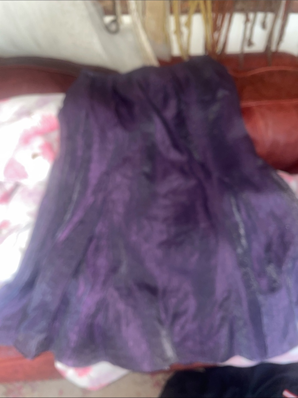 Midnight Velvet Purple A-Line Skirt